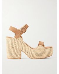 Gabriela Hearst - Sardis 100 Raffia-Trimmed Suede Sandals - Lyst