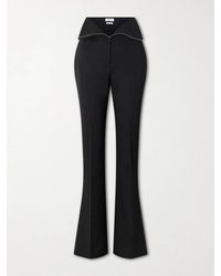 McQueen - Pleated Zip-Detailed Wool Flared Pants - Lyst