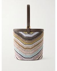 Missoni - Leather-Trimmed Metallic Crochet-Knit Tote - Lyst
