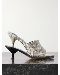 Jacquemus - The Double Mules Aus Leder Mit Schlangeneffekt - Lyst