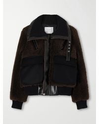 Sacai - Wool-Blend Plush Coat - Lyst