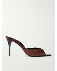 Saint Laurent - Babylone 90 Pleated Leather Mules - Lyst