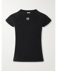 Loewe - Anagram Embroidered Cotton-Blend Jersey T-Shirt - Lyst