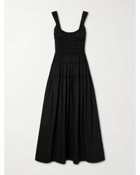 Doen - Clover Shirred Organic Cotton-Poplin Midi Dress - Lyst