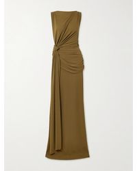 Alex Perry - Draped Gathered Stretch Recycled Crepe-Jersey Gown - Lyst