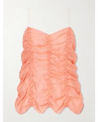 KHAITE - Inara Ruched Silk-Blend Top - Lyst