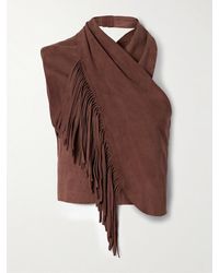 Johanna Ortiz - Deer Track Fringed Suede Halterneck Top - Lyst