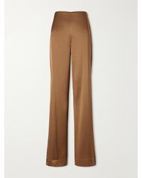 STAUD - Stroll Silk-Blend Wide-Leg Pants - Lyst