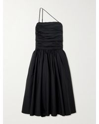 Abadia - Laana Midikleid Aus Popeline Aus Einer Baumwollmischung Mit Raffungen - Lyst