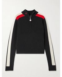 Perfect Moment - La Tour Intarsia Merino Wool Half-Zip Sweater - Lyst