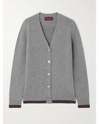 Gucci - Striped Wool And Cashmere-Blend Cardigan - Lyst
