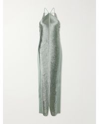 Cult Gaia - Renata Fringed Satin-Trimmed Mesh Gown - Lyst