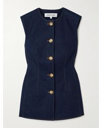 Veronica Beard - Jessup Topstitched Denim Vest - Lyst