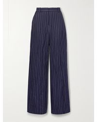 Lafayette 148 New York - Sullivan Pinstriped Metallic Twill Straight-Leg Pants - Lyst