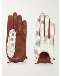 Agnelle - Karine Crochet-Detailed Leather Gloves - Lyst