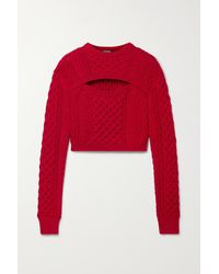 Rosie Assoulin Thousand In One Ways Convertible Merino Wool-blend Jumper - Red