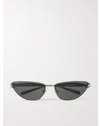 Gucci - Rahmenlose Silberfarbene Sonnenbrille Mit Cat-Eye-Glas - Lyst