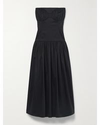 TOVE - Lauryn Gathered Cotton-Blend Poplin Midi Dress - Lyst