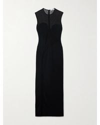 Alaïa - Silk-Trimmed Stretch-Knit Maxi Dress - Lyst