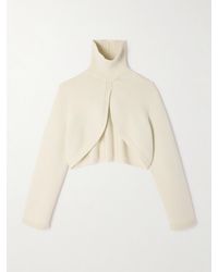 Alaïa - Verkürzter Rollkragenpullover Aus Einer Kaschmirmischung - Lyst