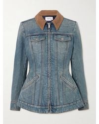 McQueen - Blouson Bleu En Denim À Basque - Lyst