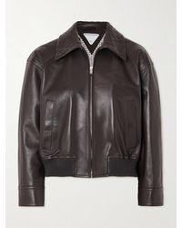 Bottega Veneta - Jacke Aus Leder Und Intrecciato-Leder - Lyst