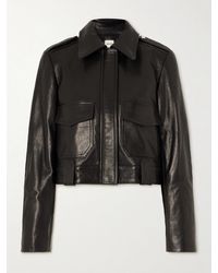 KHAITE - Cordelia Cropped Leather Jacket - Lyst