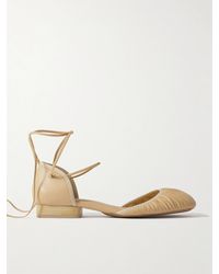 Lemaire - Ruched Leather Ballet Flats - Lyst