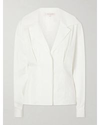 Carolina Herrera - Cotton-Blend Blouse - Lyst