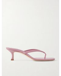Manolo Blahnik - Paterno 50 Leather Thong Sandals - Lyst