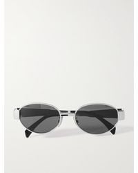 Celine - Oval-Frame-Tone And Acetate Sunglasses - Lyst