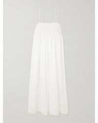 Posse - Danielle Lace-Trimmed Cotton Midi Dress - Lyst