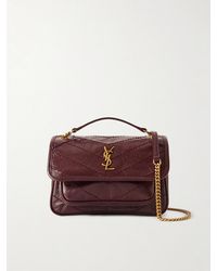 Saint Laurent - Niki Mini Crinkled-Leather Shoulder Bag - Lyst