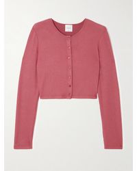 Leset - Lauren Verkürzter Cardigan Aus Gebürstetem Stretch-Strick - Lyst
