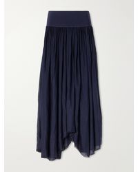 Maria McManus - Asymmetrical Plissé Midi Skirt - Lyst
