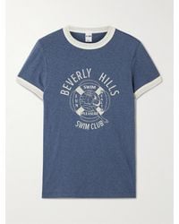 RE/DONE - 60S Slim Ringer Printed Cotton-Blend Jersey T-Shirt - Lyst