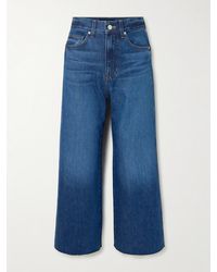 Veronica Beard - Taylor Hoch Sitzende Jeans Mit Weitem Bein Und Fransen - Lyst