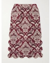 FARM Rio - Cotton-Blend Jacquard Midi Skirt - Lyst
