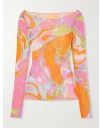 PUCCI - Printed Tulle Blouse - Lyst