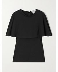 Lanvin - Cape-Effect Cotton And Silk-Blend T-Shirt - Lyst