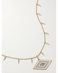 Sydney Evan - Large Groovy Eye 14-Karat, Diamond And Enamel Necklace - Lyst