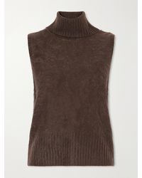 Veronica Beard - Mazzy Brushed Cashmere Turtleneck Vest - Lyst