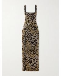 Clio Peppiatt - Eartha Embellished Leopard-Print Stretch-Mesh Gown - Lyst