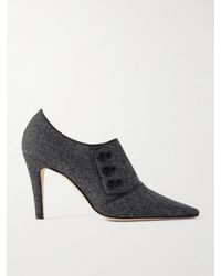 Manolo Blahnik - Perluja 90 Leather-Trimmed Tweed Pumps - Lyst