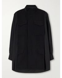 Sacai - Crepe-Trimmed Woven Shirt - Lyst