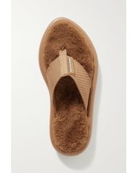 fleece lined flip flops womens