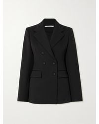 Another Tomorrow - Double-Breasted Wool-Blend Twill Blazer - Lyst