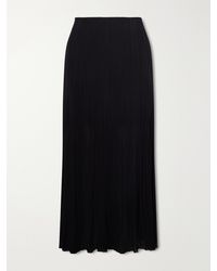 Balmain - Plissé-Crepe Midi Skirt - Lyst