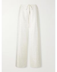 LIBEROWE - Silk-Jacquard Wide-Leg Pants - Lyst