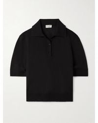 Saint Laurent - Embroidered Wool, Cashmere And Silk-Blend Polo Shirt - Lyst